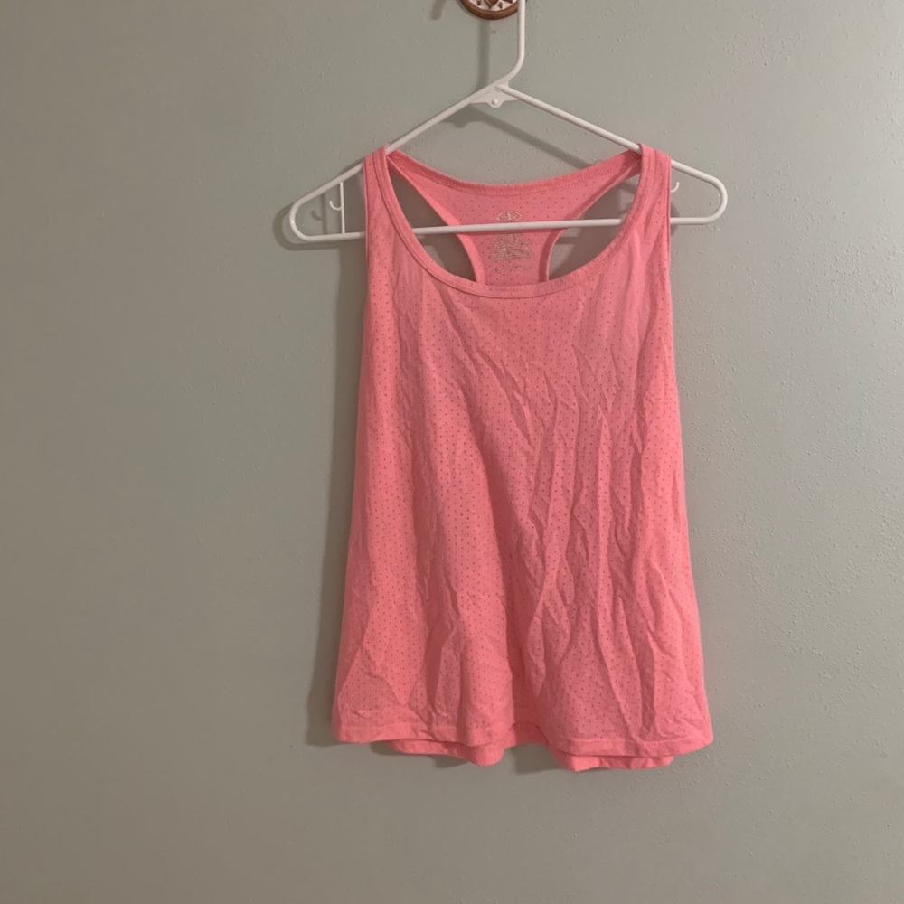 Pink tank top.